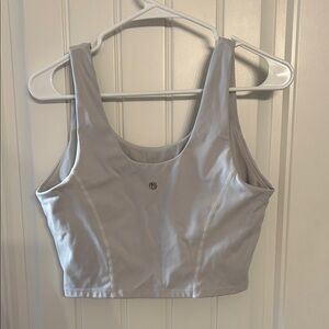 White Cropped Tank Top with built-in bra buff bunny collection